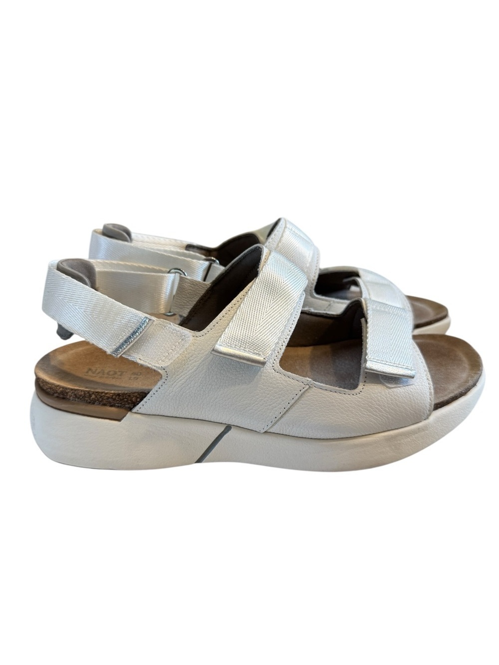 Naot Odyssey Slingback Sandal, White/Gray, Size 9